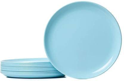 Everbuy Microwave Safe & Unbreakable Plates, (Blue, Set of -06) - Image 5