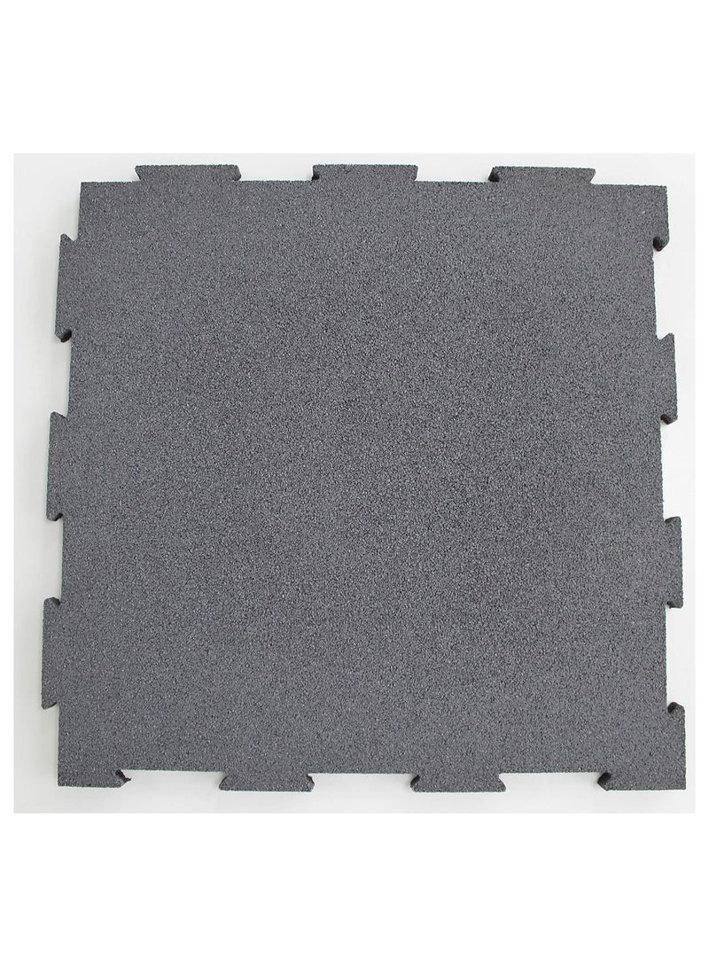 terrain Terra Play Eco Interlocking Rubber Tile 10 mm, 50×50 cm – Pack of 4 (1 sqm) – GREY, Anti‑Slip, Shock‑Absorbing Gym/Garage Mat - Image 1