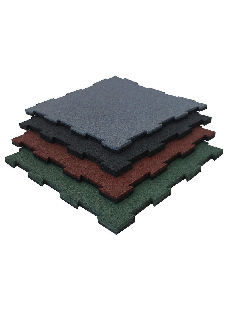 terrain Terra Play Eco Interlocking Rubber Tile 10 mm, 50×50 cm – Pack of 4 (1 sqm) – GREY, Anti‑Slip, Shock‑Absorbing Gym/Garage Mat - Image 3