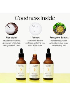 NOURISH MANTRA Anti-Greying Rice Water Serum With Rice Water, Arcolys & Fenugreek Extract/Effective Results Against Grey Hair & Hair Aging Signs/For Men & Women/All Hair Types(50Ml)  - Image 2