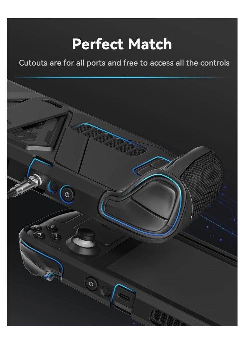 Metal Kickstand Protective Case for Steam Deck, Accurate Cutouts TPU Cover with Stable Stand, Great Case Accessories Fit for Official Carrying Case, Enhanced Comfort and Protection (Black) - Image 3
