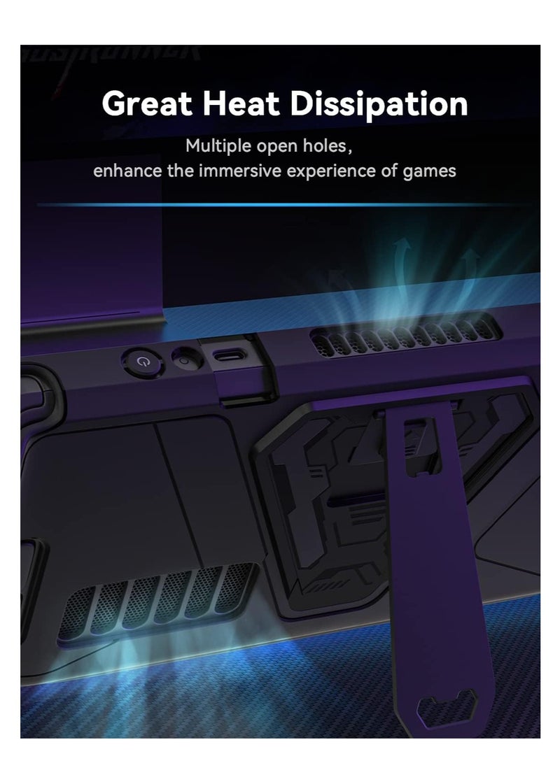 Metal Kickstand Protective Case for Steam Deck, Accurate Cutouts TPU Cover with Stable Stand, Great Case Accessories Fit for Official Carrying Case, Enhanced Comfort and Protection (Black) - Image 4