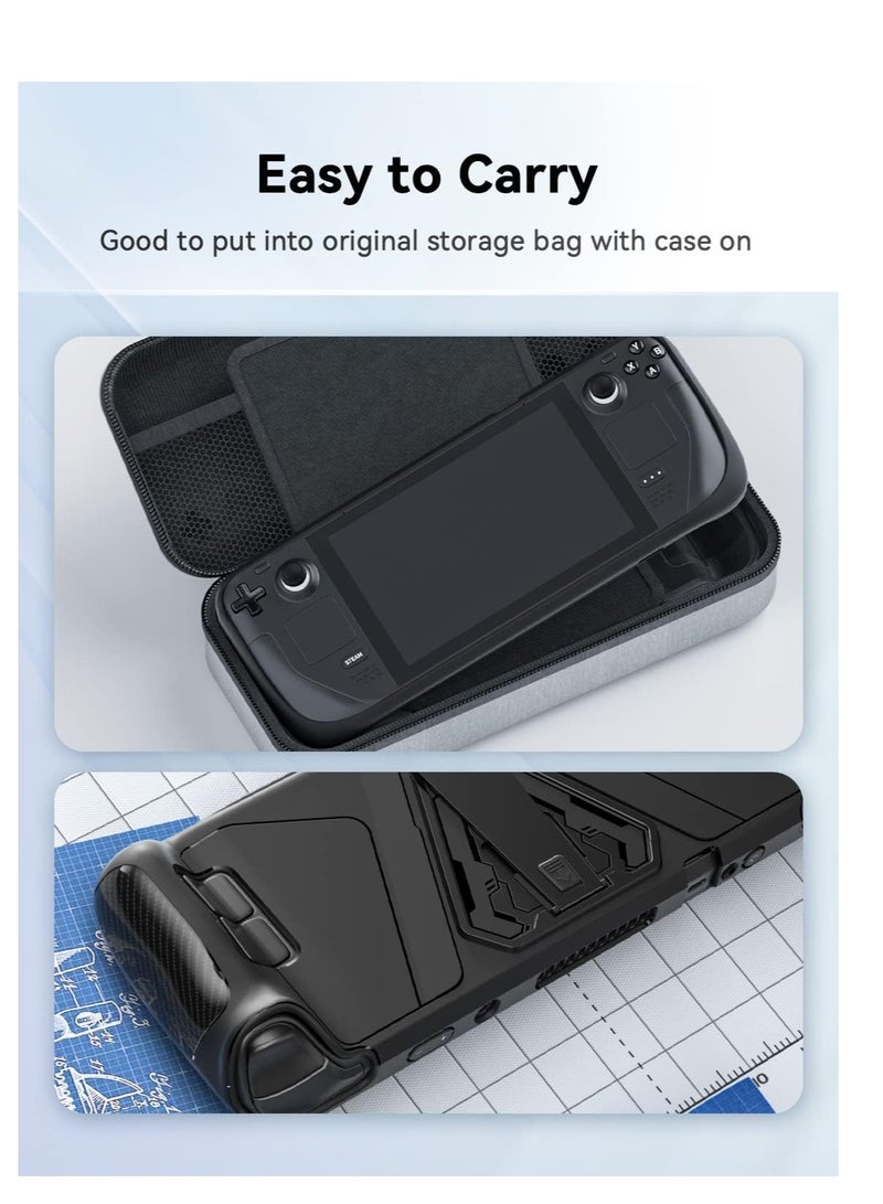 Metal Kickstand Protective Case for Steam Deck, Accurate Cutouts TPU Cover with Stable Stand, Great Case Accessories Fit for Official Carrying Case, Enhanced Comfort and Protection (Black) - Image 5
