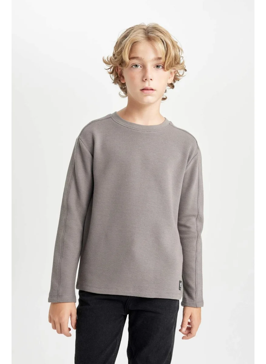 DeFacto Boy Regular Fit Crew Neck Long Sleeve Basic Plain T-Shirt C9780A824AU