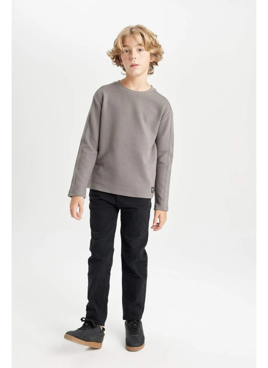 DeFacto Boy Regular Fit Crew Neck Long Sleeve Basic Plain T-Shirt C9780A824AU