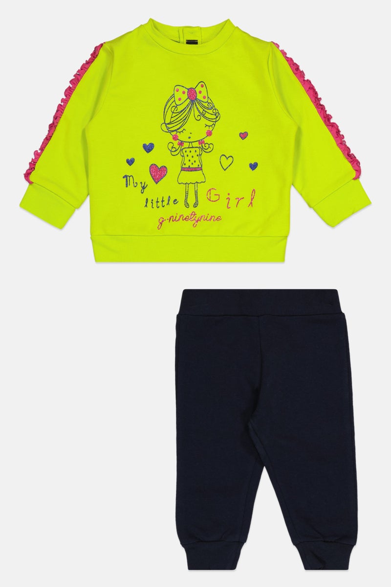 guru G99 By Guru Toddlers Girl 2 Pieces Graphic Print Top With Bottom Set, Multicolor - Image 2