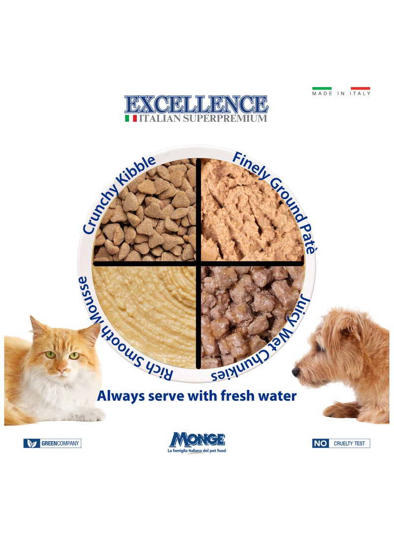 Monge Lechat Excellence by Monge | Cat Wet Food | Chunkies in Pouch | Super Premium Complete Wet Cat Food | Multipack Beef & Salmon - 12x100g - Image 5