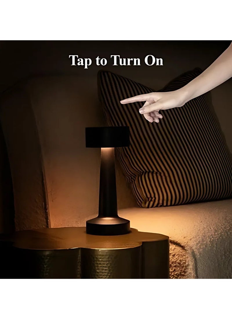 VIO Portable Cordless LED Lamp Bedside Night Light with Touch Sensor 3 Color Changing Rechargeable Table Lamp Portable Desk Lamp for Kids Nursery Home Bedroom Nursery Restaurant Cafe Bar Black  - Image 3
