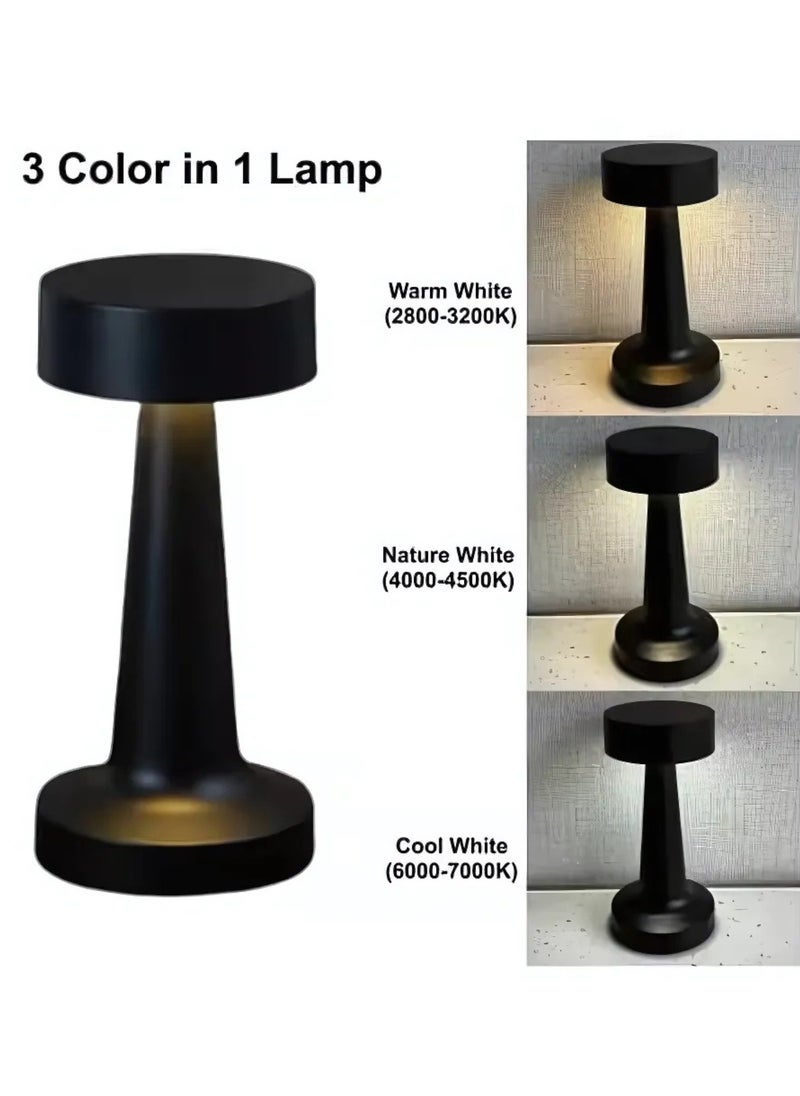 VIO Portable Cordless LED Lamp Bedside Night Light with Touch Sensor 3 Color Changing Rechargeable Table Lamp Portable Desk Lamp for Kids Nursery Home Bedroom Nursery Restaurant Cafe Bar Black  - Image 4