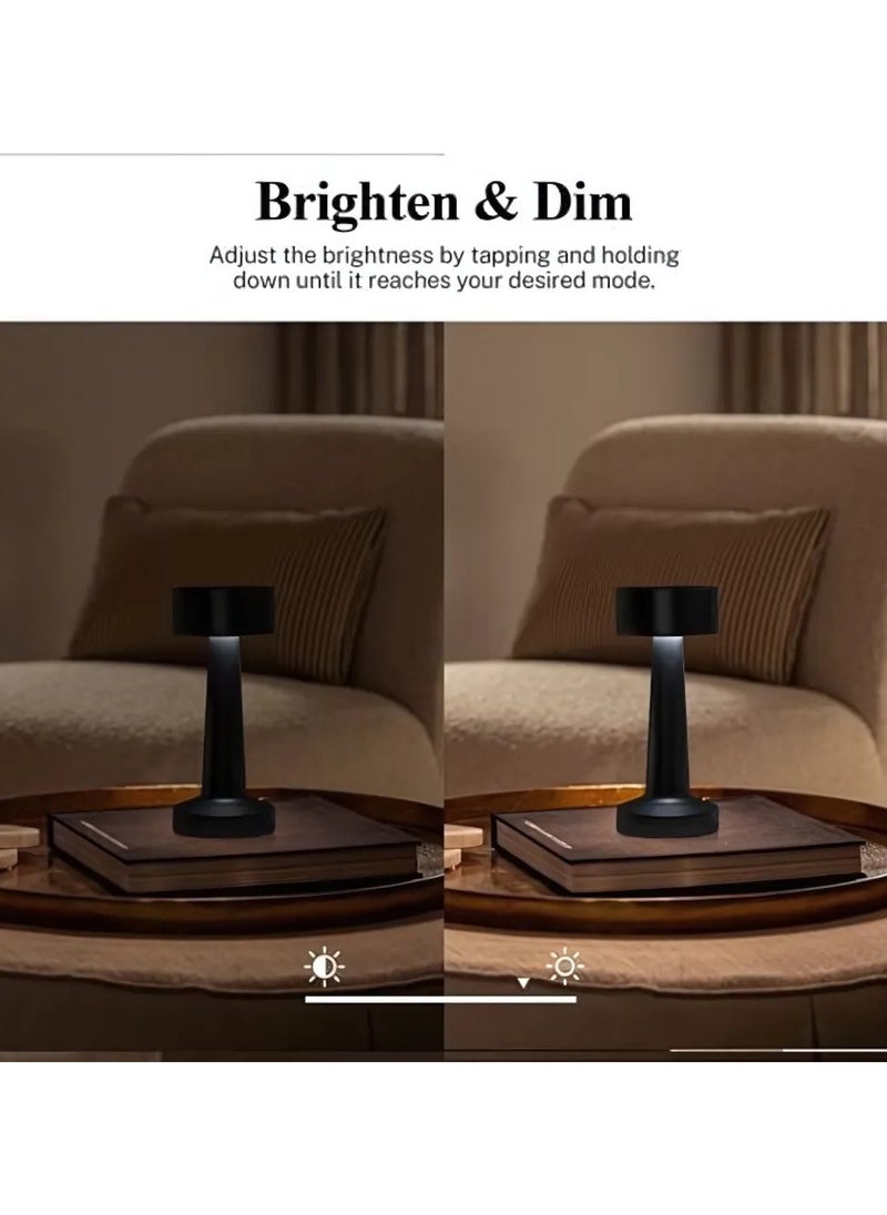 VIO Portable Cordless LED Lamp Bedside Night Light with Touch Sensor 3 Color Changing Rechargeable Table Lamp Portable Desk Lamp for Kids Nursery Home Bedroom Nursery Restaurant Cafe Bar Black  - Image 5