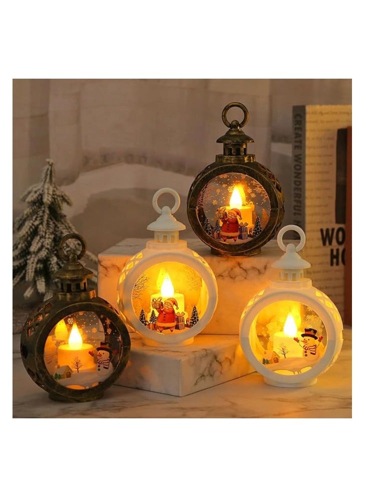 Christmas Lantern, Pack Of 2 Christmas Decoration Illuminated Lantern Christmas, Vintage Christmas Decoration Lantern, Christmas Decoration Lantern, Flameless Christmas Candles, For Christmas - Image 4