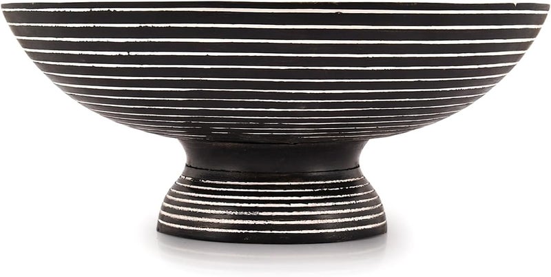 NIRMAN FRUIT BOWL Mango Wood Bowls for Farmhouse Dcor Fruit Bowl for Kitchen Counter or Decorative Pedestal Bowl for Table Centerpiece 12 X 12 X 475 - Image 2