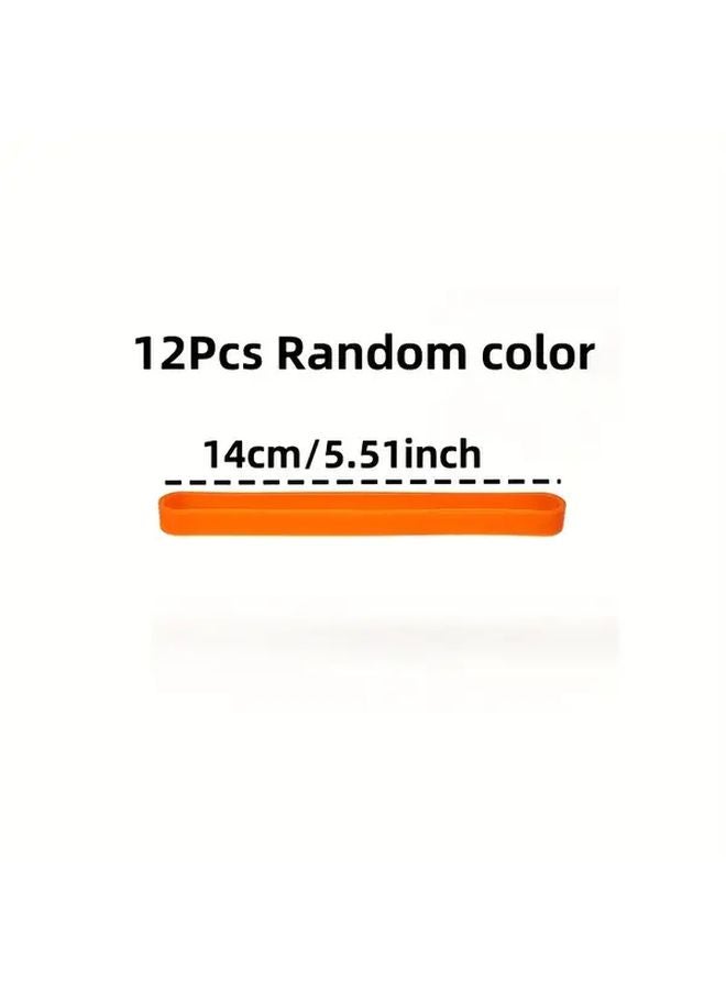 12 Pack Multicolor Silicone Elastic Straps Reusable Foldable Washable Stretch Ties - Image 1