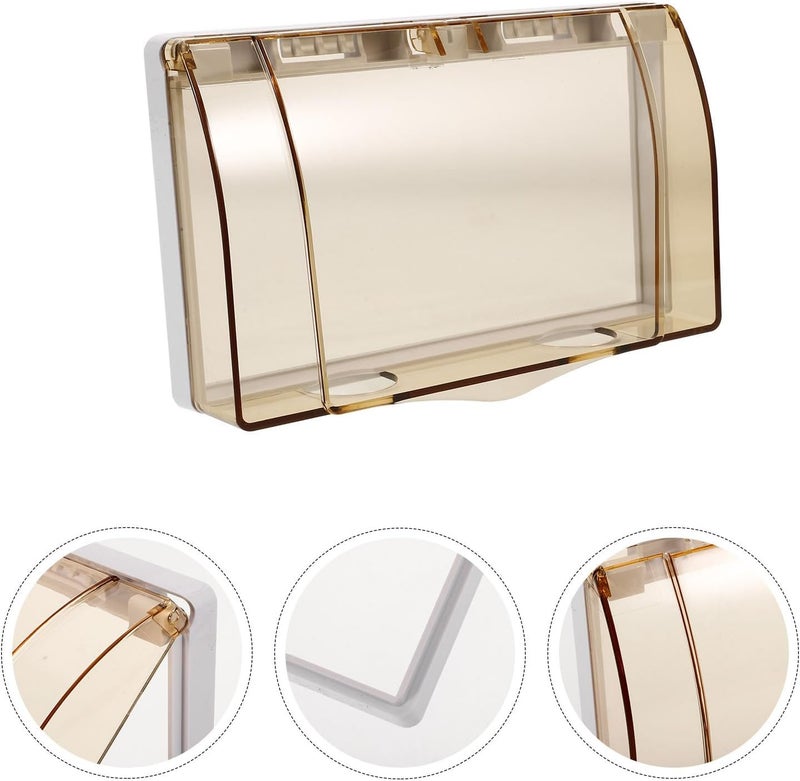 Kisangel Socket Cover and Wall Outlet Protector Electrical Panel Cover for Bathroom Safety Sturdy Light Gold Double-gang Switch Wall Plate Anti-electric Shock Protective - Image 5