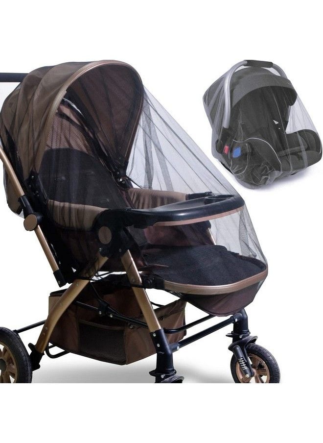 Sysmie Mosquito Net For Stroller 2 Pack Durable Baby Stroller Mosquito Net Perfect Bug Net For Strollers Bassinets Cradles Playards Pack N Plays And Portable Mini Crib (Black) … …  - Image 1
