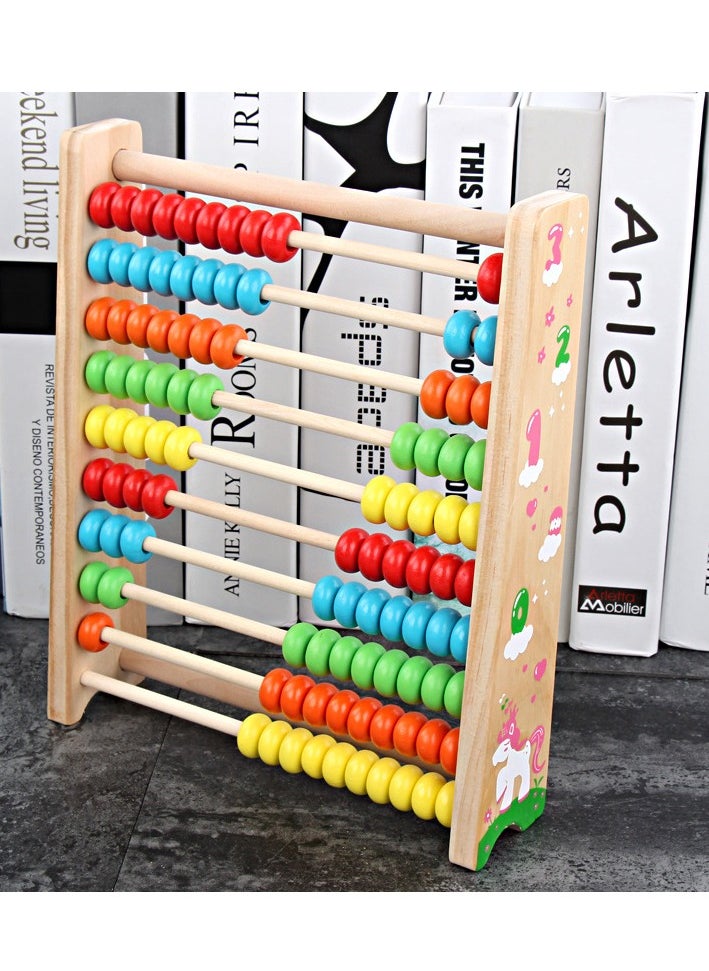 Generic - Educational Abacus for Kids, 10 Row Wooden Counting Frame, Teach Counting, Addition and Subtraction Math Beads Toys, Preschool Learning Toys - Image 1