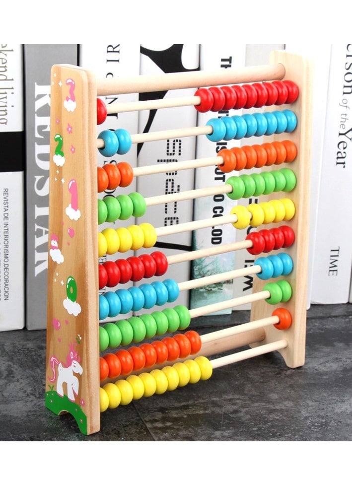 Generic - Educational Abacus for Kids, 10 Row Wooden Counting Frame, Teach Counting, Addition and Subtraction Math Beads Toys, Preschool Learning Toys - Image 1