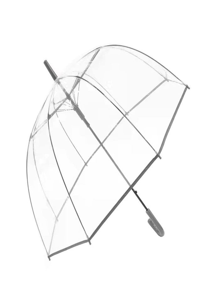 ThreeH Clear Bubble Umbrella Durable Windproof Dome Romantic Rain Umbrella Auto Open Transparent POE Canopy for Weddings,Grey, One Size - Image 1