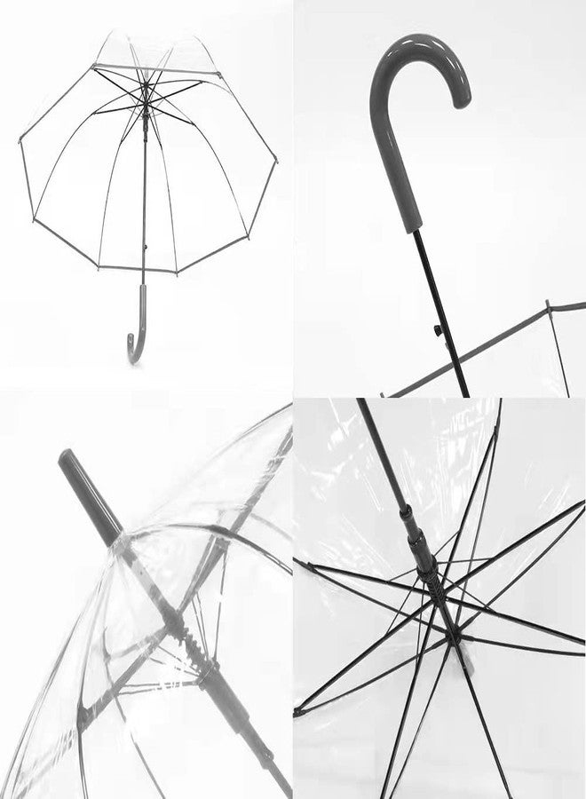 ThreeH Clear Bubble Umbrella Durable Windproof Dome Romantic Rain Umbrella Auto Open Transparent POE Canopy for Weddings,Grey, One Size - Image 4