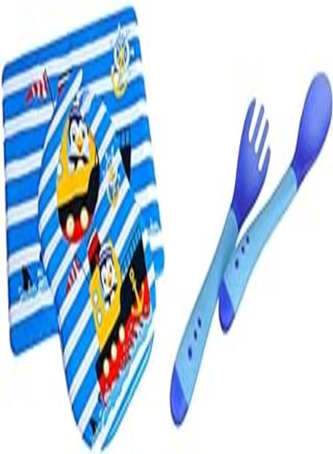La Frutta La Frutta (PVC Baby Bib with baby feeding mat & Spoon & Fork Set) 
