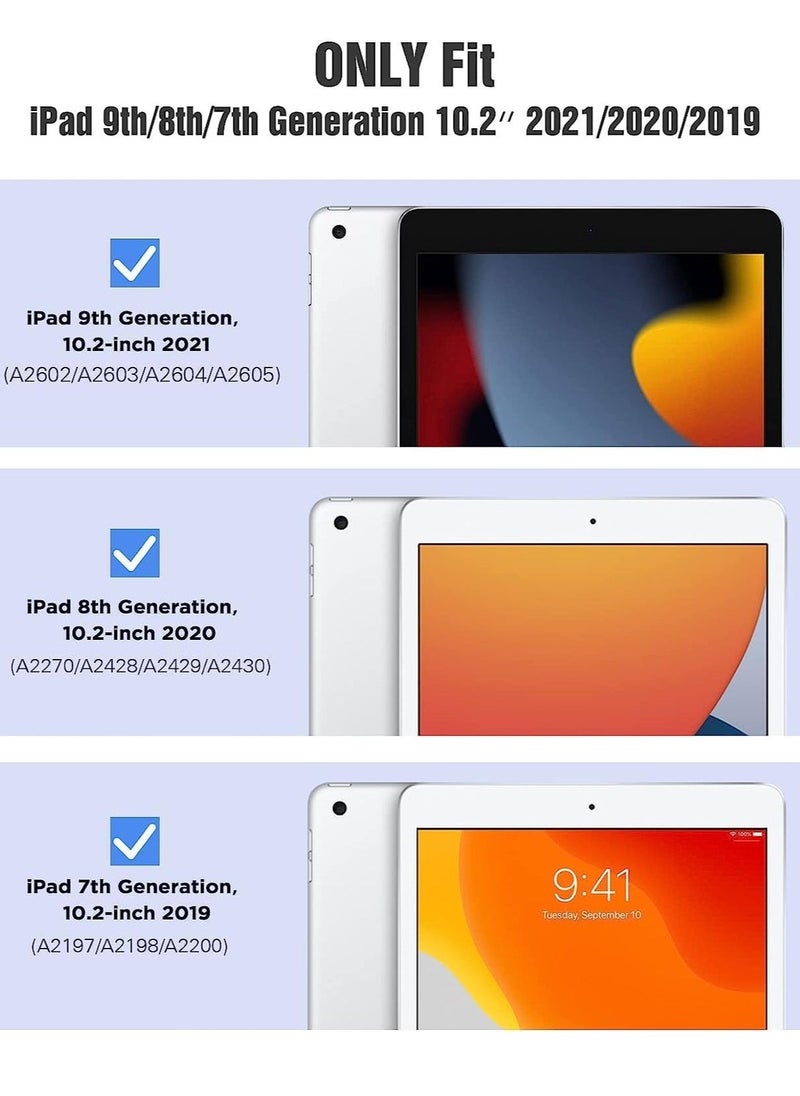 Raxoom iPad 10.2 Case - Compatible with 9th Generation (2021), 8th Generation (2020), 7th Generation (2019) - Slim Translucent Hard PC Protective Smart Cover with Stand - Black - Image 2