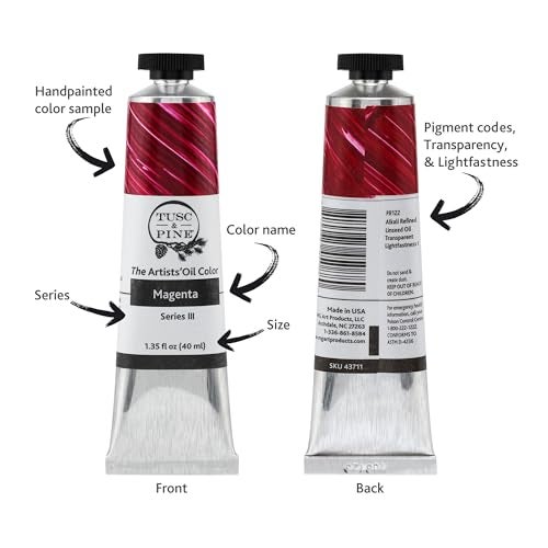 Tusc & Pine Artist Oil Paint - Gold Pearlescent, 40 ml, Non-Yellowing, Rich & Creamy Consistency, Maximum Pigment Load, Small Batch Milled Oil Paints Made in the USA for Professional Artists - Image 3