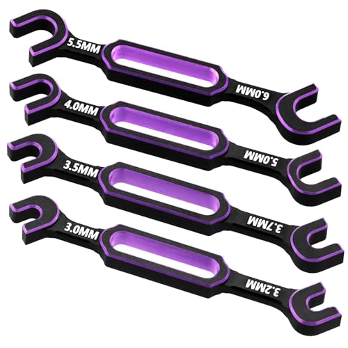 RCenjoy 4PCS RC Wrench 3032353740505560mm Turnbuckle Nut Ball Joint Remover RC Repair Tool for RC Crawler Car Boat RC Drone Upgrade Parts Purple - Image 1