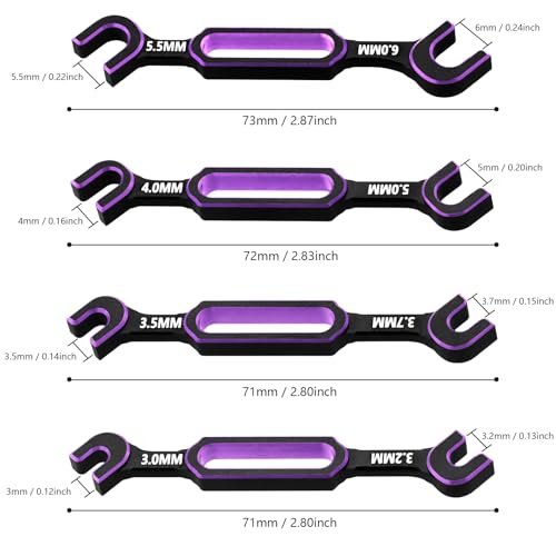 RCenjoy 4PCS RC Wrench 3032353740505560mm Turnbuckle Nut Ball Joint Remover RC Repair Tool for RC Crawler Car Boat RC Drone Upgrade Parts Purple - Image 5