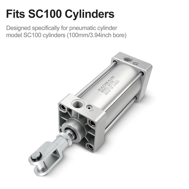 Baomain Y-Type Foot Mount Flange CY-100 for SC100 Series 100mm Bore Pneumatic Air Cylinders, M20x1.5 Thread Port - Image 5