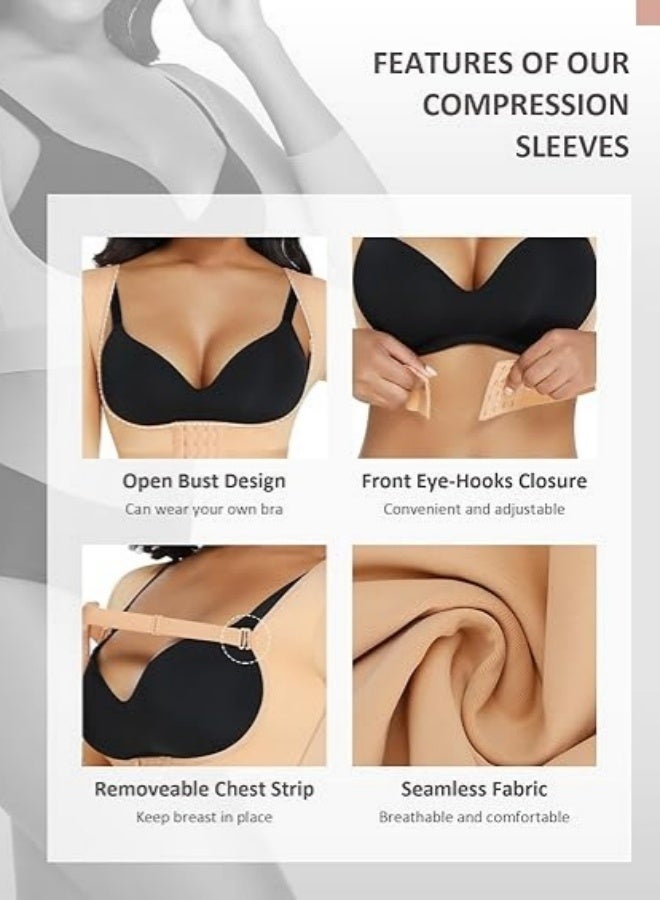 Noor Souq Upper Arm Shaper for Women Faja Post Surgery Slimming Compression Sleeves Arm Lipo Compression Garments - Image 4