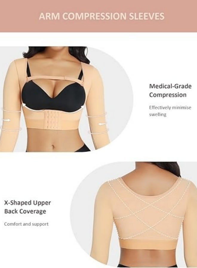 Noor Souq Upper Arm Shaper for Women Faja Post Surgery Slimming Compression Sleeves Arm Lipo Compression Garments - Image 3