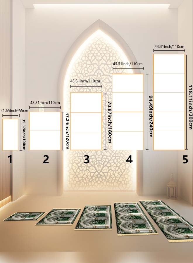 Premium Velvet Cotton Felt Multi-Person Prayer Mat - Extra Thick Islamic Sajada for Family & Group Prayer - Image 3