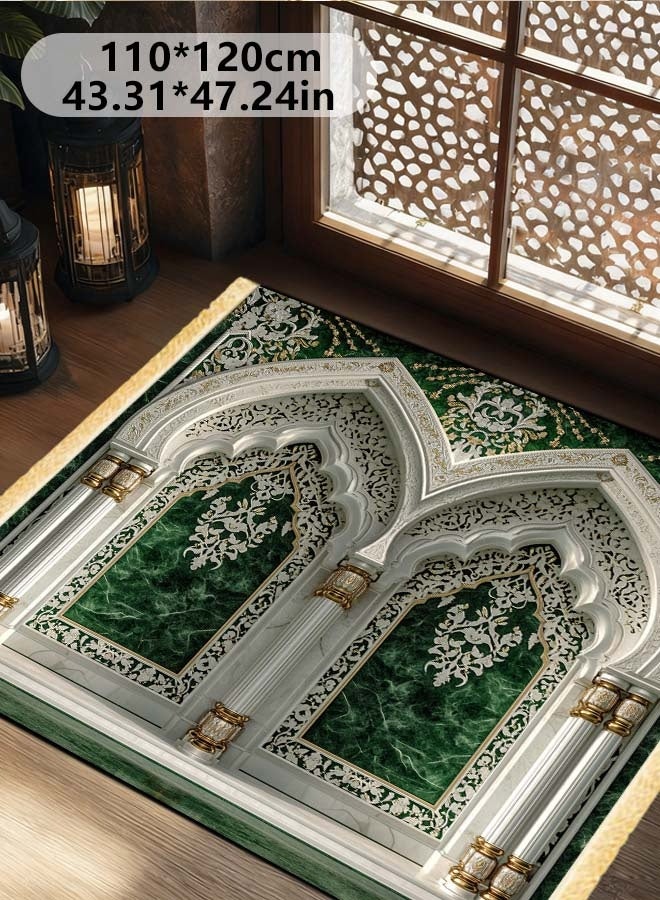 Premium Velvet Cotton Felt Multi-Person Prayer Mat - Extra Thick Islamic Sajada for Family & Group Prayer - Image 5
