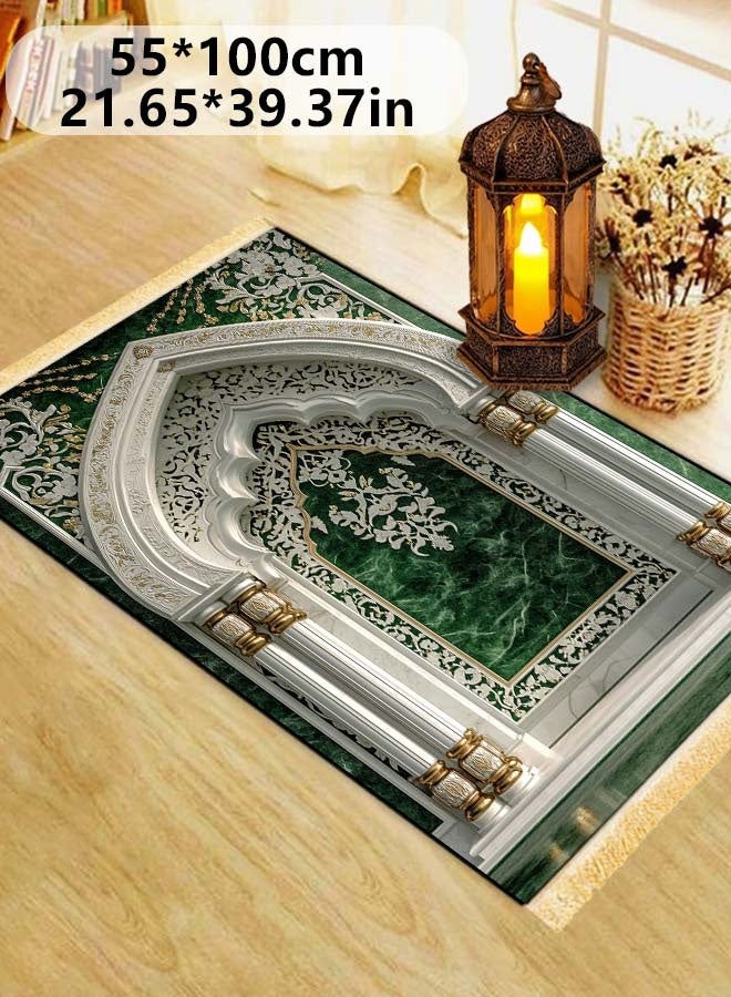 Premium Velvet Cotton Felt Multi-Person Prayer Mat - Extra Thick Islamic Sajada for Family & Group Prayer - Image 4