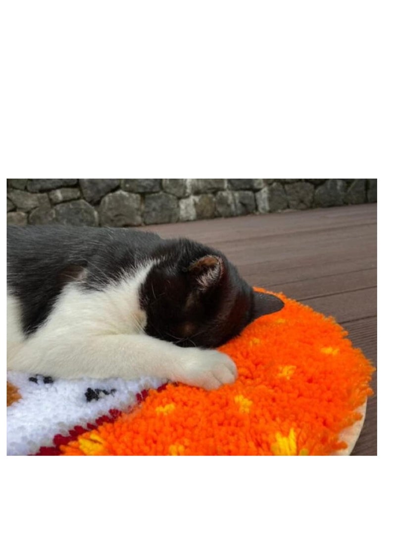 Loquat Latch Hook Rug Kit,Crochet Cat Sofa,Embroidery Kit Crochet Pattern,Crochet Rug Pattern,Tapestry Cushion Kit - Image 3