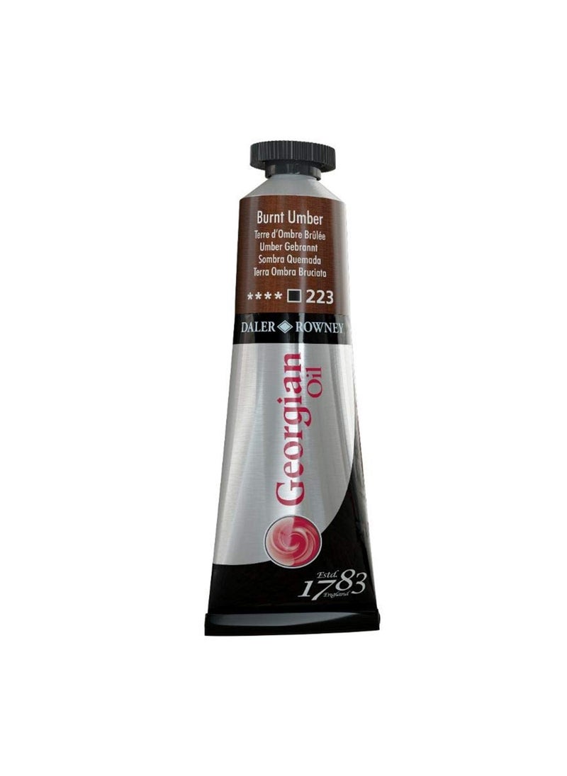 Daler Rowney Georgian Oil Colour Tube 38ml Content Burnt Umber  - Image 2