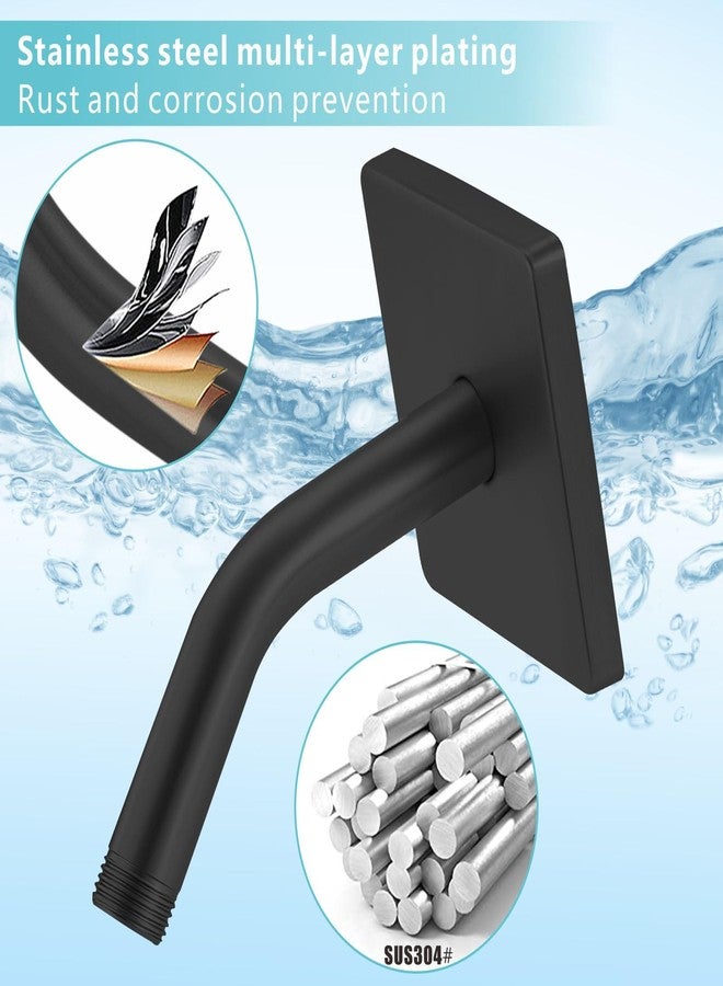 Nuodan Shower Arm with 3.5" Flange, 6 Inch Wall Mount Replacement Shower Head Arm For Fixed Shower Heads and Handheld Showerhead, Matte Black - Image 3