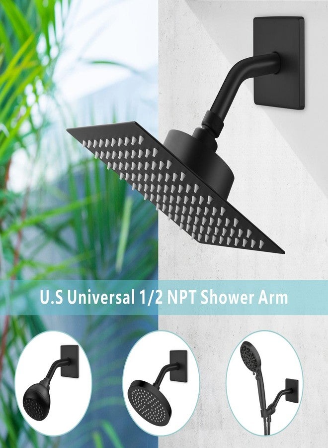 Nuodan Shower Arm with 3.5" Flange, 6 Inch Wall Mount Replacement Shower Head Arm For Fixed Shower Heads and Handheld Showerhead, Matte Black - Image 4