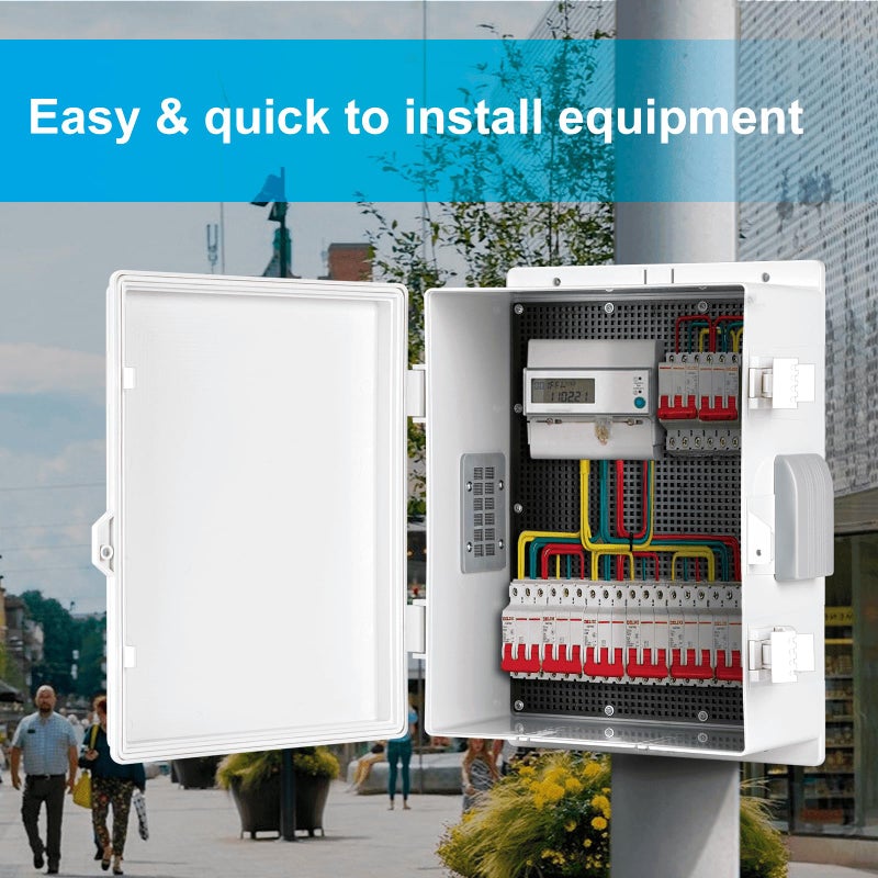 CQENPR Outdoor Waterproof Electrical Junction Box, ABS Water Resistant Enclosure with Internal Mounting Panel & Hinged Cover (15.7" H* 11" L* 5.9" W) - Image 4