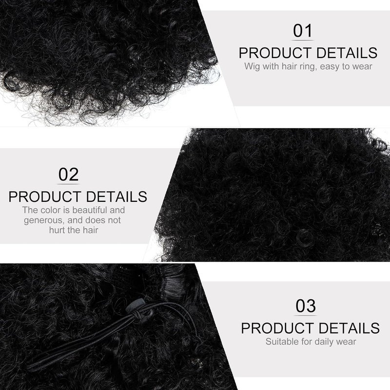 DECHOUS Afro Puff Hairpieces – تسريحة شعر صناعية مجعدة، مقاومة للحرارة، مناسبة للنساء، للحصول على مظهر شعر طبيعي مجعد - Image 4