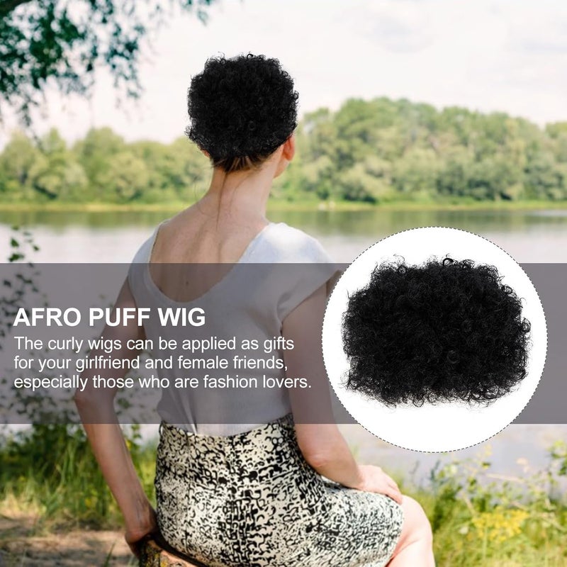 DECHOUS Afro Puff Hairpieces – تسريحة شعر صناعية مجعدة، مقاومة للحرارة، مناسبة للنساء، للحصول على مظهر شعر طبيعي مجعد - Image 5