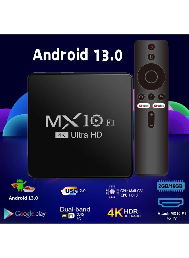 android tv box decoder 4k android 13 mx10 f1 digital smart android tv box