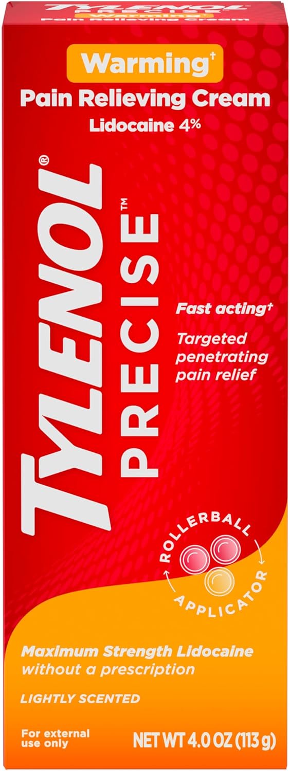Tylenol Precise Warming Pain Relief Cream FastActing Maximum Strength Lidocaine 4 oz - Image 1