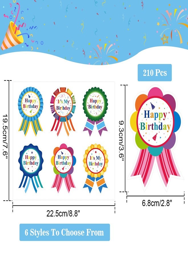 Anwyll 210 Pcs Birthday Gift Stickers - Happy Birthday Badge Stickers It's My Birthday Label Sticker for Kid Teacher Clothing Cake Home Classroom Birthday Party Decorations Supply(2.8×3.6'') - Image 2