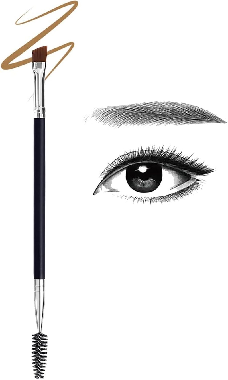 ToolHouse 2 in 1 Dual Eyebrow Brush, Professional Double-Ended Angled Eye Brow Brush and Spoolie Brush, for Eye Shadow Eyebrow Eyelash Tinting Angled Eyebrow, Suitable for Women's Makeup - Image 1