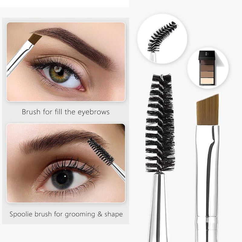 ToolHouse 2 in 1 Dual Eyebrow Brush, Professional Double-Ended Angled Eye Brow Brush and Spoolie Brush, for Eye Shadow Eyebrow Eyelash Tinting Angled Eyebrow, Suitable for Women's Makeup - Image 2