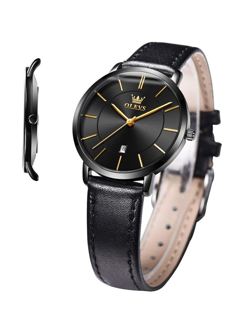 OLEVS Women's Quartz Watch Fashion Simple Design, Ultra-Thin Dial, Breathable Leather Strap, 30M Water Resistant Wristwatch - Image 1
