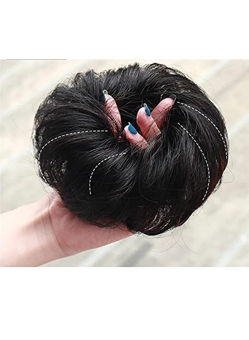 Estelle Messy Hair Bun Scrunchie with Elastic Rubber Band Ponytail Hair Extensions Updo Chignon Donut Ponytail Hairpiece Synthetic Tousled Hair for Women (Color #27T613) - Image 4