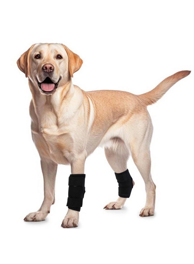 ROZKITCH Dog Leg Protector for Rear Hock Joint or Front Leg Brace, 1 Pair of Dog Leg Compression Wrap Sleeve for Anti Licking Carpal Support Ankle Support Protect Injury Sprain Torn ACL CCL Black S - Image 1
