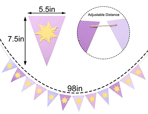 WAWOO Highchair Banner - Purple Sun Flag Banner, Hanging Bunting Banner, Birthday Party Decoration - Image 5